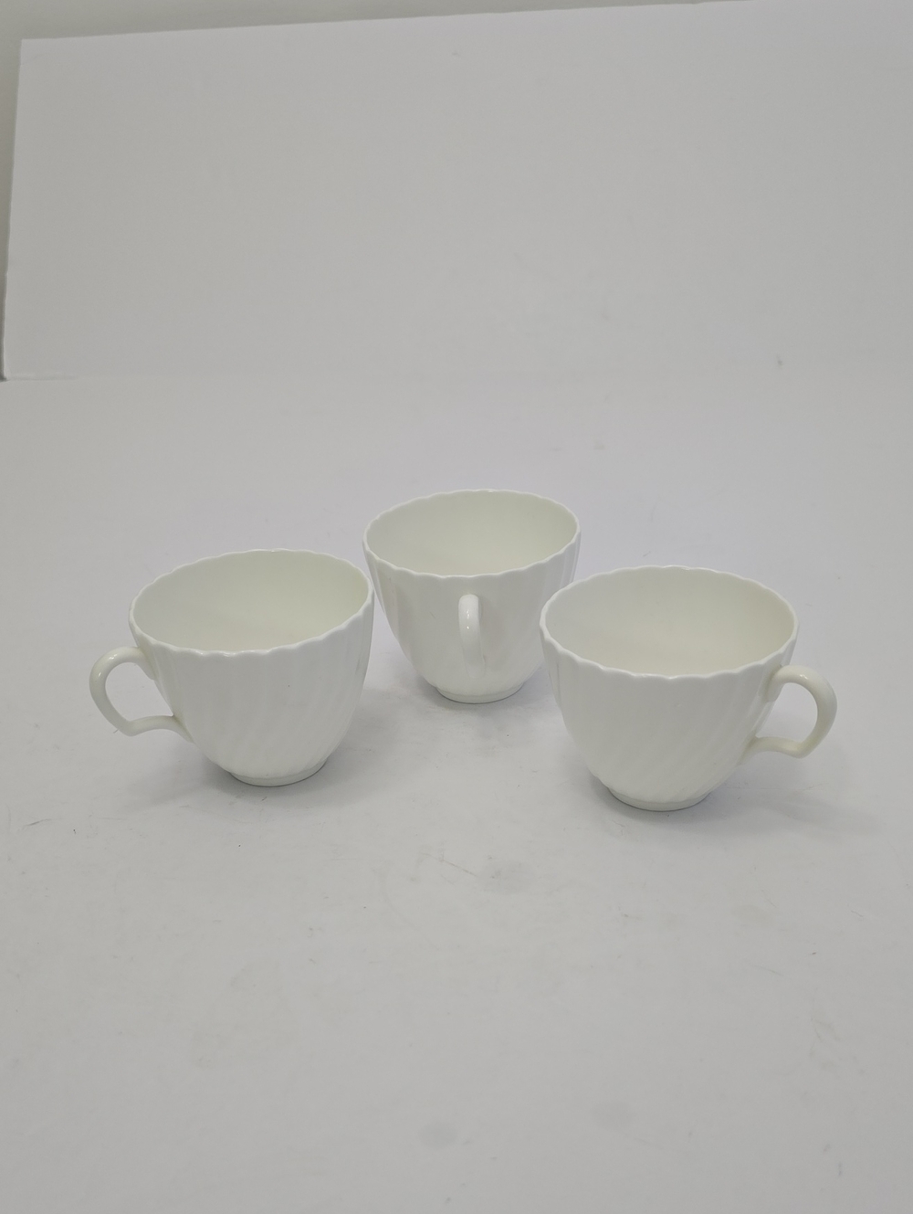 Royal Adderley Set Of 3 White Fife Fine Bone China Teacups England 1789
